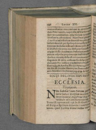 Locus Decimus Septimus De Ecclesia.
