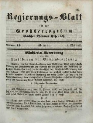 Nr. 13 : 11. Mai 1850