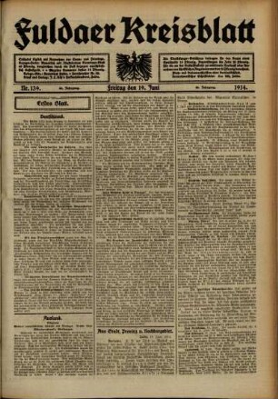 Ausgabe vom Freitag, den 19. Juni 1914.