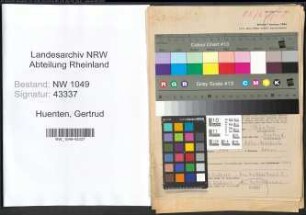 Entnazifizierung Gertrud Huenten , geb. 04.07.1909 (Lehrer)