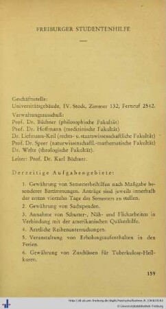 Freiburger Studentenhilfe.