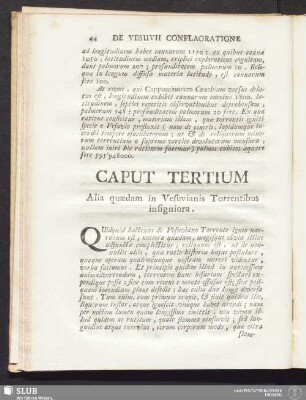 Caput Tertium Alia quaedam in Vesuvianis Torrentibus insigniora