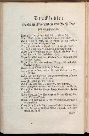 Druckfehler welche in Abwesenheit des Verfassers sich eingeschlichen