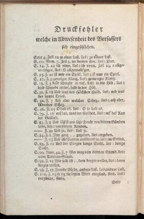 Druckfehler welche in Abwesenheit des Verfassers sich eingeschlichen