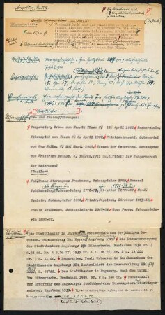 Stadttheater, Augsburg: Schriftstück zum Fragebogen für das Handbuch »Das Deutsche Theater«