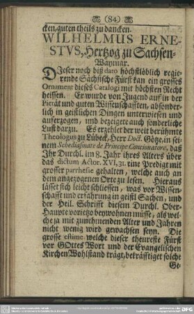 Wilhelmus Ernestus, Hertzog zu Sachsen-Waymar