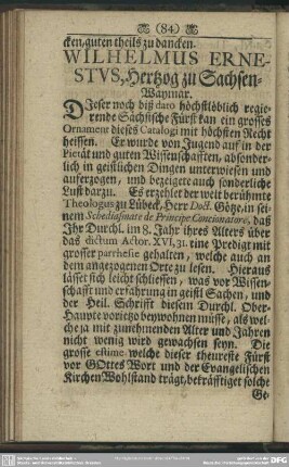 Wilhelmus Ernestus, Hertzog zu Sachsen-Waymar
