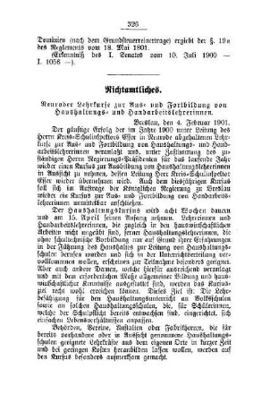 Neuroder Lehrkurse zur Aus- und Fortbildung von Haushaltungs- und Handarbeitslehrerinnen : [Nichtamtliches]
