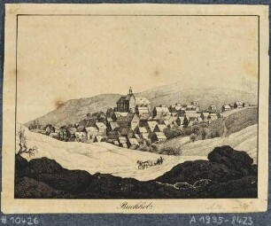 Buchholz (ab 1945 Annaberg-Buchholz) mit der St. Katharinenkirche, aus südöstlicher Richtung
