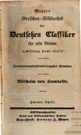 Wilhelm von Humboldt : Mit Biographie, 2