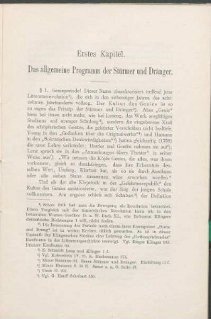 Erstes Kapitel. Das allgemeine Programm der Stürmer und Dränger.