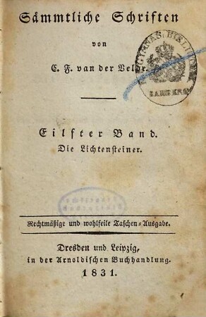 Sämmtliche Schriften, 11. Die Lichtensteiner