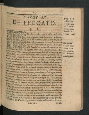 Caput IV. De Peccato.