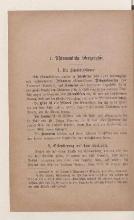 I. Astronomische Geographie