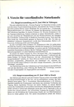I. Verein für vaterländische Naturkunde