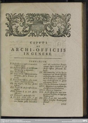 Caput I. De Archi-Officiis In Genere