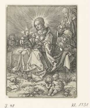 Maria mit dem Kind auf der Rasenbank