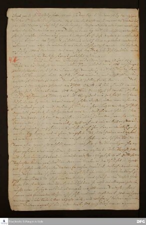 Auszug eines Briefs von [Curt Friedrich v. Wreech ?].