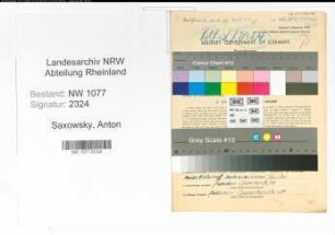 Entnazifizierung Anton Saxowsky , geb. 05.02.1893 (Polizist)