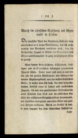 Werth der physischen Erziehung und Gymnastik in Dessau