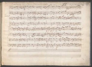 Divertimentos, Fragments, vl (2), vla, cb, MH 316, B-Dur - BSB Mus.ms. 4366#Beibd.1 : [heading, by Michael Haydn:] Divertimento à 4. 2 Violini, Viola, e Contrabasso [right side:] di G. Mich: Haydn m.p.[ropr]ia