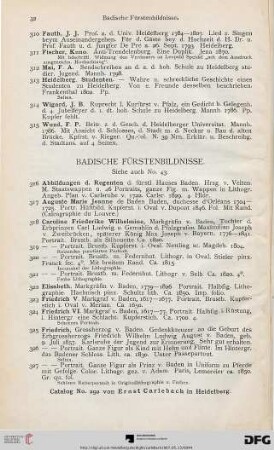 Badische Fürstenbildnisse (Nr. 316-365)