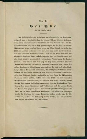 Nro. 3. Bei Eve den 29. Junius 1812.