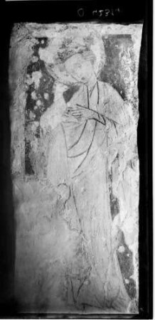 Bahnbrücken Kirche Sankt Sebastian Wandmalerei Ostwand Fresko der heiligen Agnes (14./15. Jahrhundert)