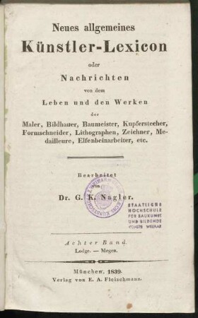 Bd. 8: Lodge - Megen