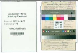 Entnazifizierung Rosemarie Roths , geb. 01.07.1921 (Dolmetscherin)