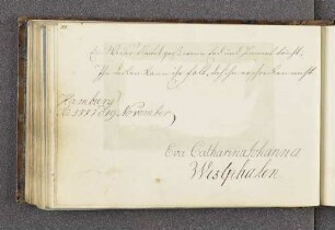Eva Katharina Johanna Westphalen. – Hamburg, 19.11.1777
