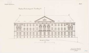 Oberlandesgericht, Naumburg/Saale: Aufriss Westansicht 1:100