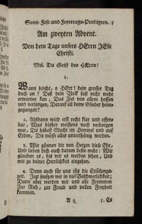 5, Am zweiten Advent.