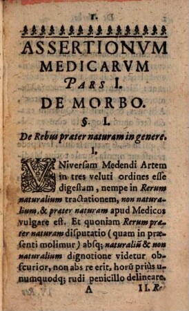 Assertiones Medicae De Rebvs Praeter Natvram Morbo, Cavsa Morbi, Et Symptomate