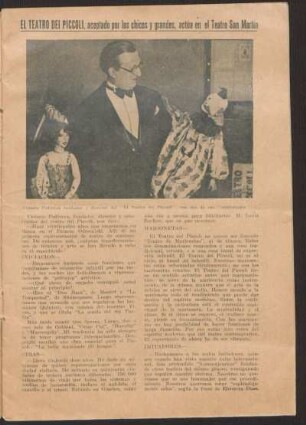 El Teatro dei Piccoli, aceptado por los chicos y grandes, actúa en el Teatro San Martín