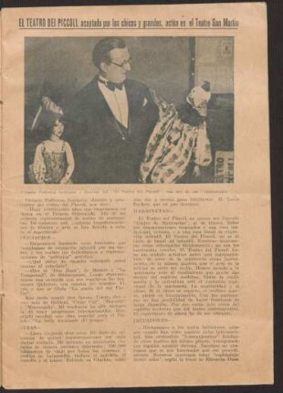 El Teatro dei Piccoli, aceptado por los chicos y grandes, actúa en el Teatro San Martín