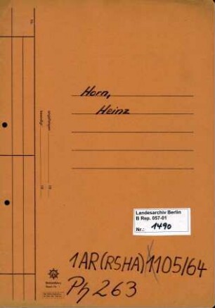 Personenheft Heinz Horn (*18.03.1909), SS-Obersturmführer