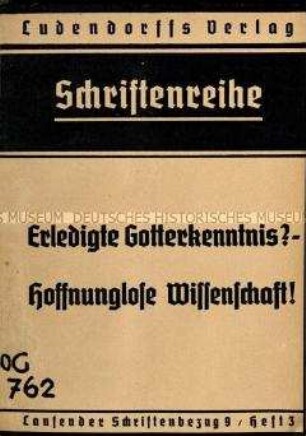 Völkische Schrift über die Bewegung für Deutsche Gotterkenntnis