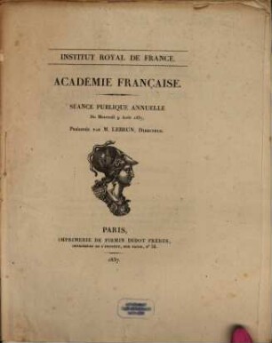 Séance publique annuelle. 1837