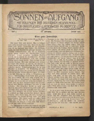 Heft 4. 21. Jahrgang. Januar 1919