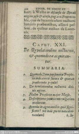 Caput. XXI. De Revalationibus nocturnis, & quomodo eae aquirantur
