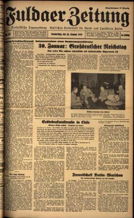 Ausgabe vom Donnerstag, den 26. Januar 1939.