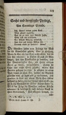 Sechs und dreyßigste Predigt. - Neun und dreyßigste Predigt.