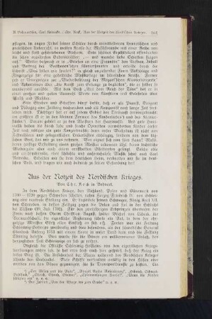 Aus der Notzeit des Nordischen Krieges