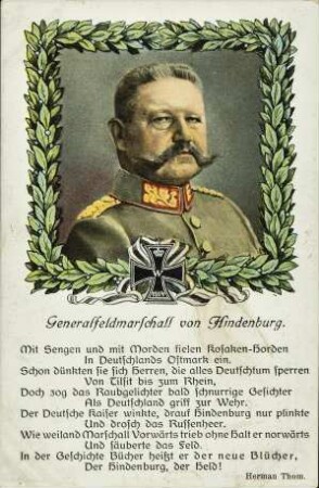 Generalfeldmarschall von Hindenburg.