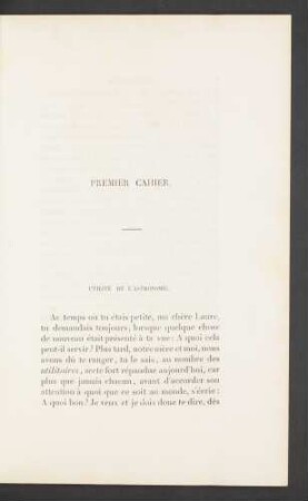 Premier cahier. Utilité de l'astronomie.