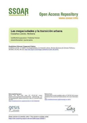 Las megaciudades y la transición urbana