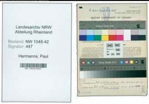 Entnazifizierung Paul Hermanns , geb. 15.12.1895 (Schreiner)