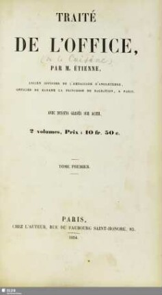 1: Traité de l'office