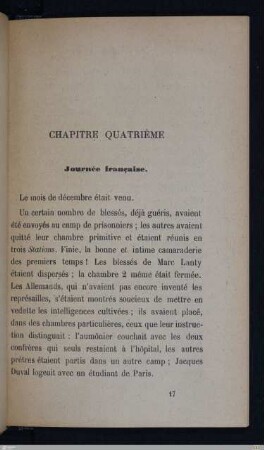 Chapitre quatrième - Journée française